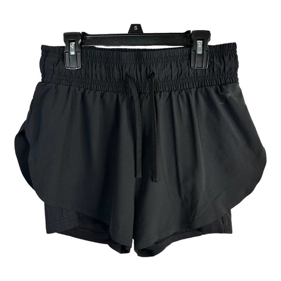 Gymshark Pants - Gymshark Womens size Small 2 in 1 Shorts Black On Black Running Workout